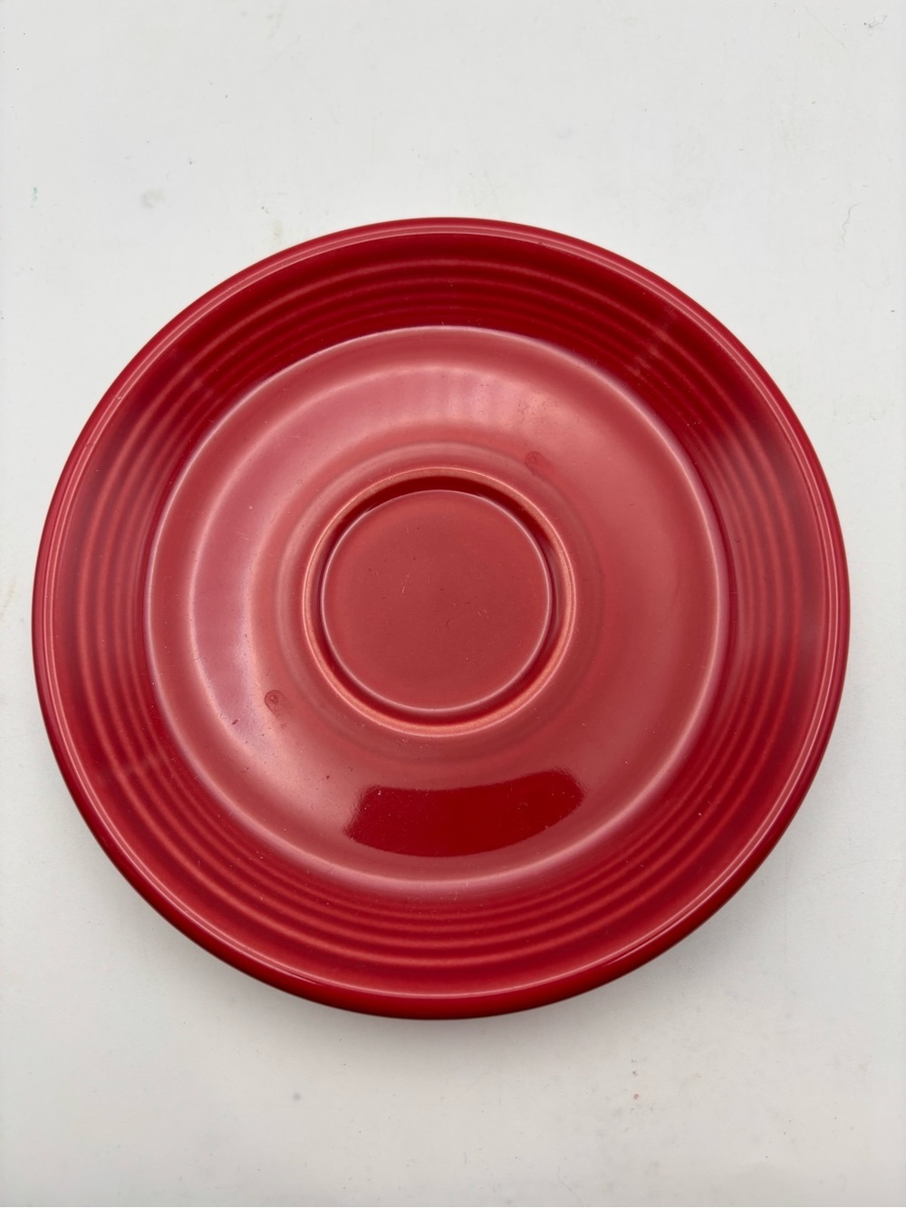 Vintage Fiesta Ware Red Saucer Plate 6” Homer Laughlin Fiesta Scarlet USA